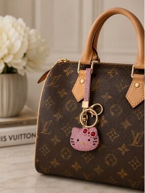 New Hello Kitty theme Rhinestone Bling Bag Charm Keychain Kawaii‎ Sanrio Girlie